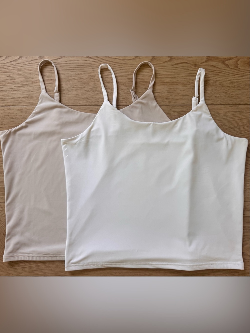 Double lined White & Beige Camisole Twin Pack
